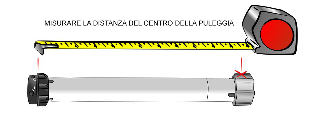 misurare la distanza dal centro della ruota puleggia