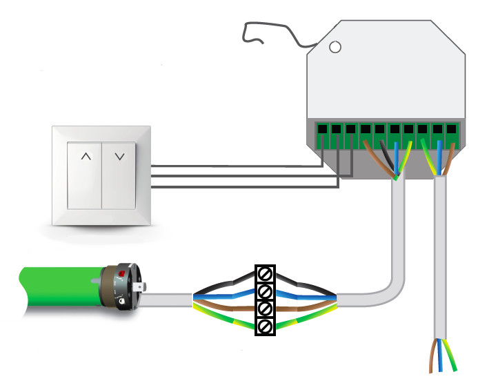 Schema collegamento elettrico motore tapparelle telecomandato